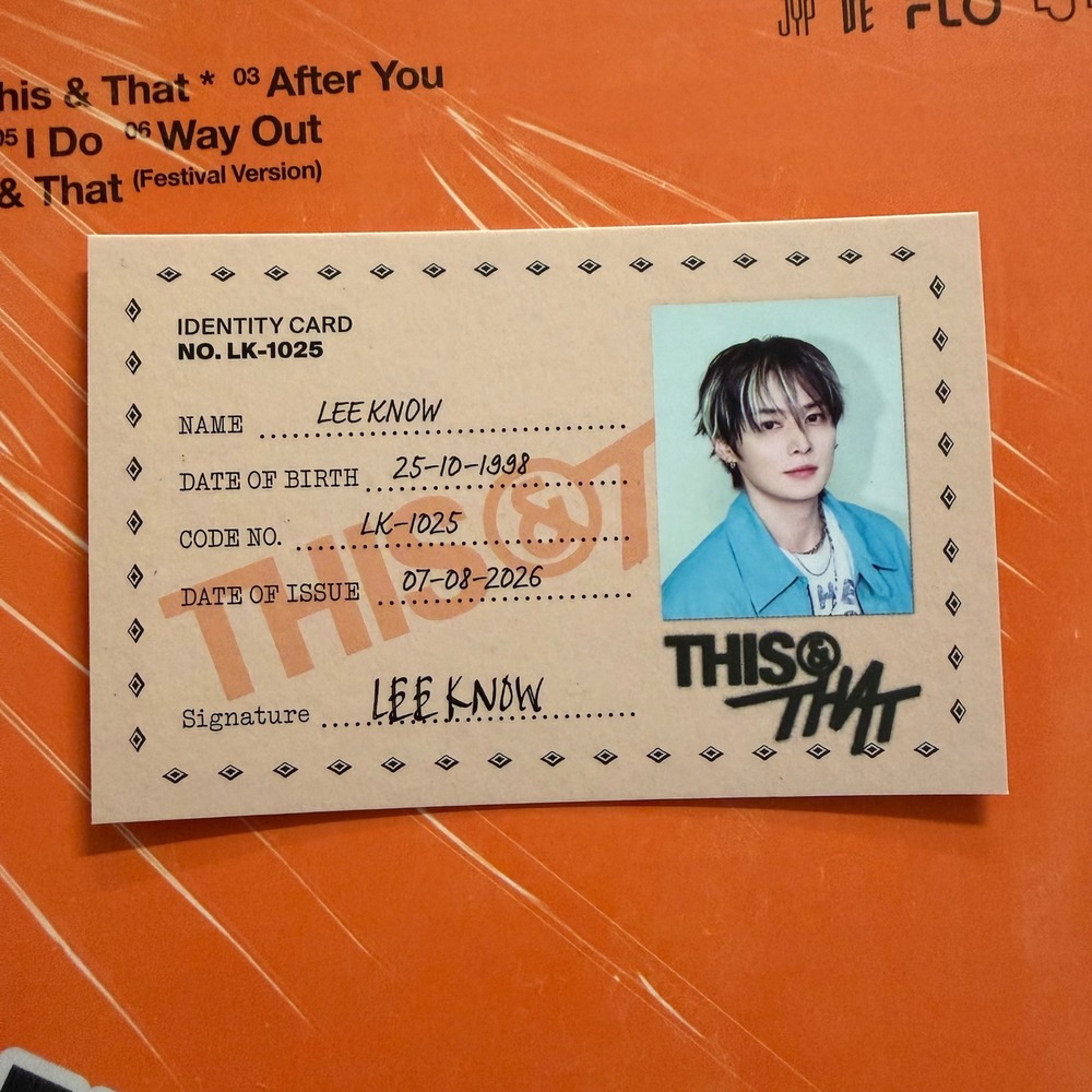 STRAY KIDS LEEKNOW This & That ID Card